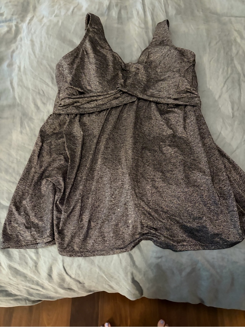 Lands' End Women's Plus Size New SlenderSuit Wrap Swim Dress swim suit